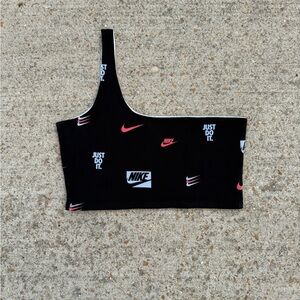 Nike Black One-Shoulder Crop Top